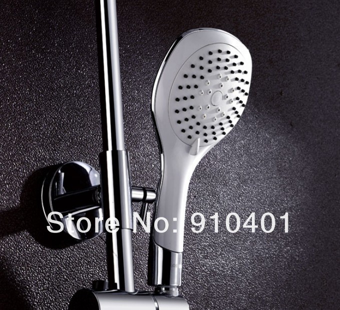 Wholesale And Retail Promotion Luxury Wall Mounted Chrome Finish Bathroom Shower Faucet Set 8" Rain Shower Head