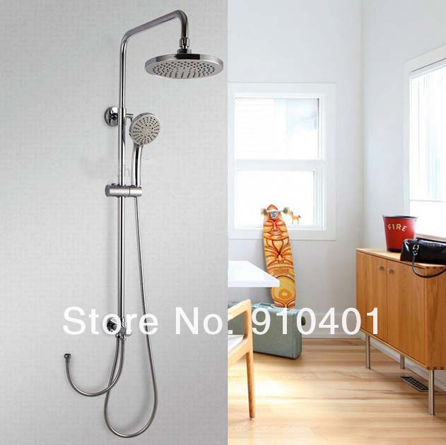 Wholesale And Retail Promotion  Luxury Wall Mounted Chrome Finish Shower Faucet Set With Hand Shower Mixer Tap