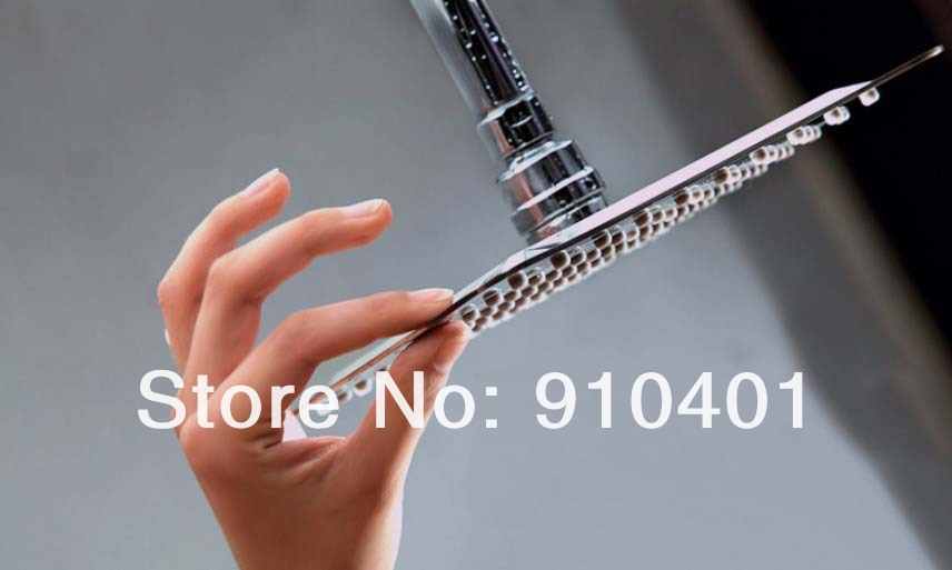 Wholesale And Retail Promotion Modern Celling Mounted 10" Rain Shower Faucet Set Chrome Brass Shower Mixer Tap