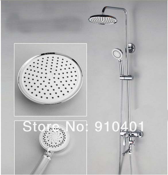 Wholesale And Retail Promotion Modern Chrome Shower Faucet Set 8" Rain Shower Head + Tub Faucet + Hand Shower