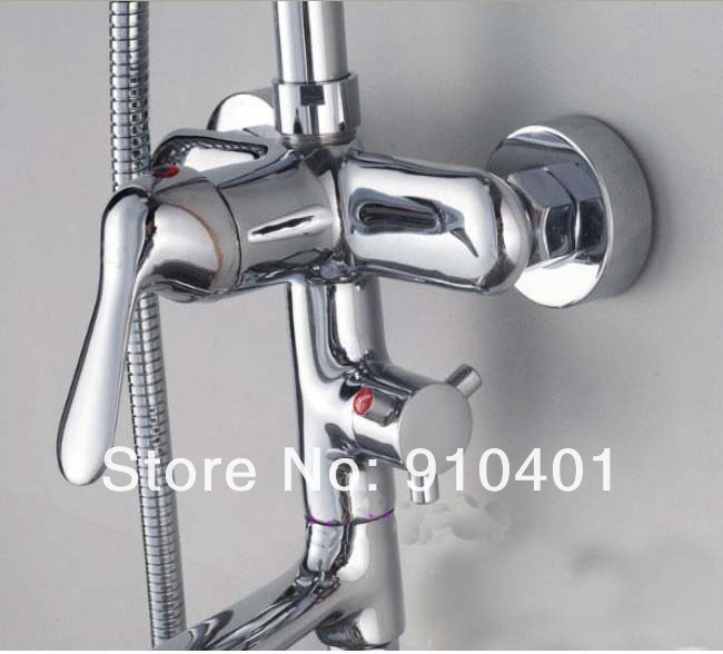 Wholesale And Retail Promotion Modern Chrome Shower Faucet Set 8" Rain Shower Head + Tub Faucet + Hand Shower