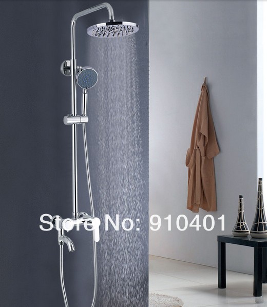 Wholesale And Retail Promotion Modern Chrome Shower Faucet Set Bathroom Tub Mixer Tap 8" Rainfall Shower Head