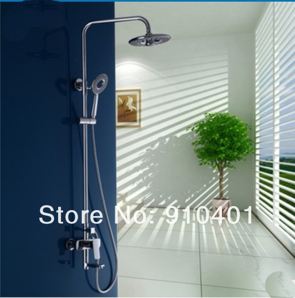 Wholesale And Retail Promotion NEW Bathroom Rain Round Ring High Pressure Shower Faucet Set Bathtub Mixer Tap