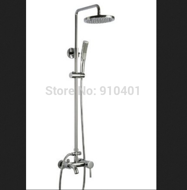 Wholesale And Retail Promotion NEW Chrome Rain Shower Column Bathroom Tub Faucet With Hand Shower Single Handle