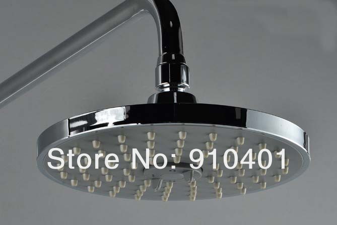 Wholesale And Retail Promotion NEW Fashion Chrome Brass Wall Mounted 8" Rain Shower Faucet Set Bath Tub Mixer