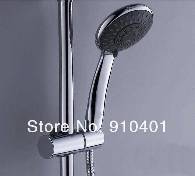 Wholesale And Retail Promotion NEW Fashion Chrome Brass Wall Mounted 8" Rain Shower Faucet Set Bath Tub Mixer