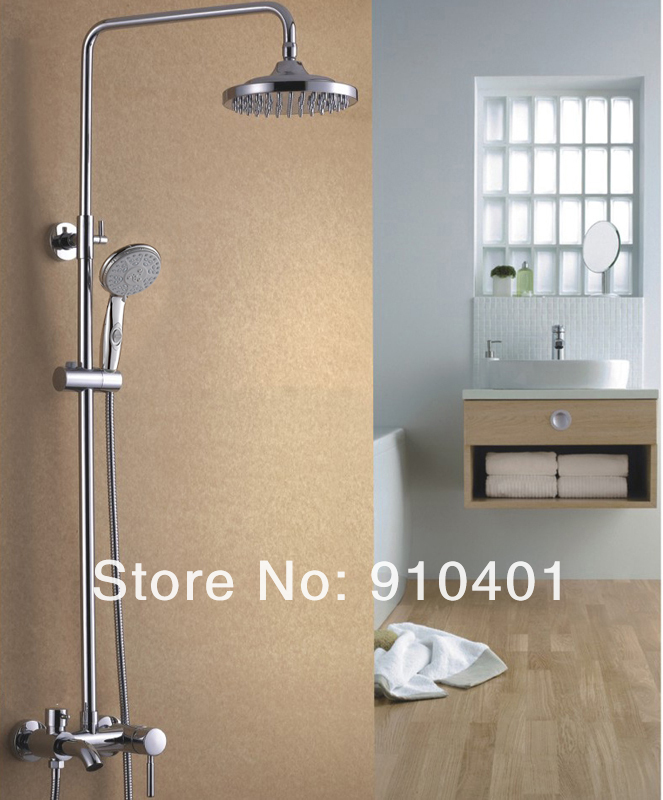 Wholesale And Retail Promotion NEW Luxury Bathroom Wall Mounted 8" Rain Shower Faucet Bathtub Mixer Tap Chrome