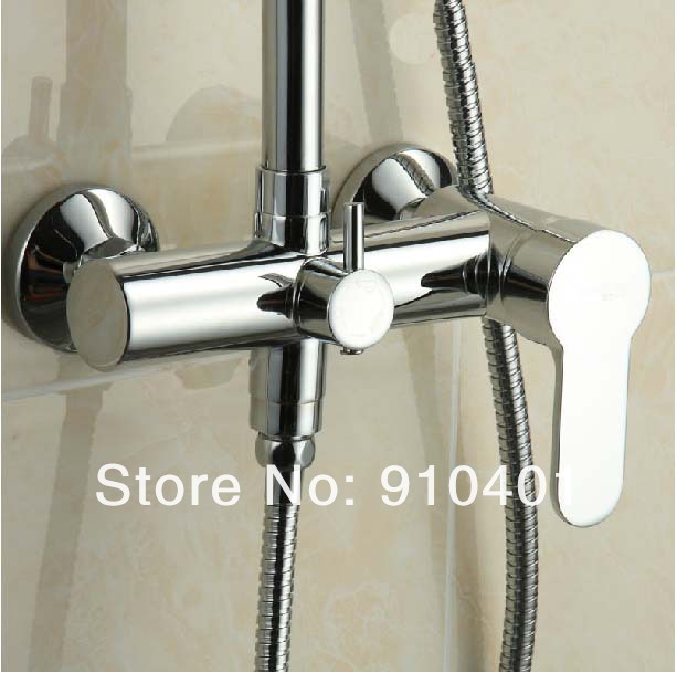 Wholesale And Retail Promotion NEW Luxury Brushed Nickel Rain Bathroom Tub Shower Mixer Tap W/Handy Unit Faucet
