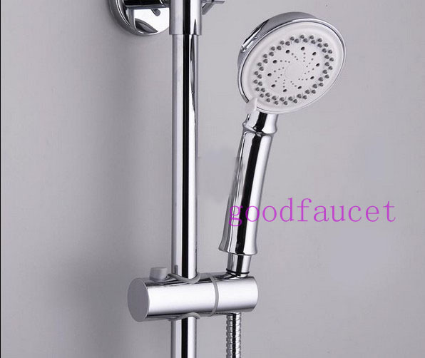 Wholesale And Retail Promotion NEW Modern Chrome Brass Bathroom Shower Faucet Rain shower Head W/Tub Mixer Tap