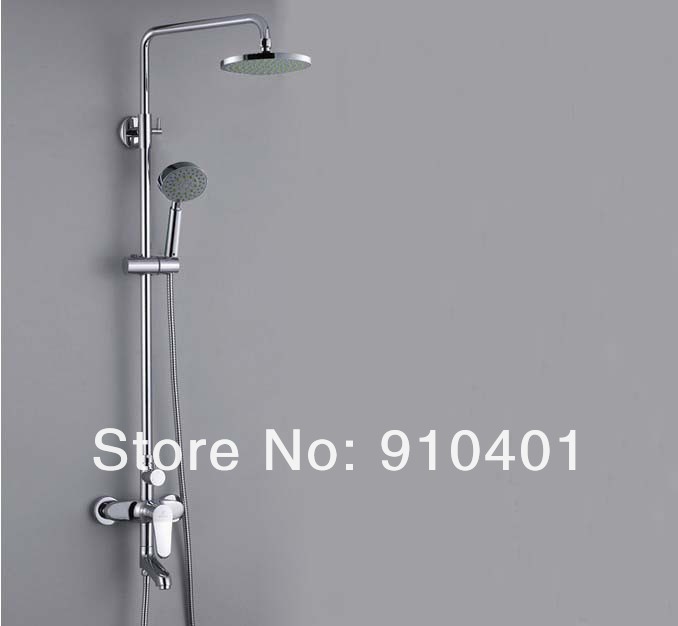 Wholesale And Retail Promotion NEW Round Style Wall Mounted Chrome Shower Faucet Set Tub Faucet Shower Column