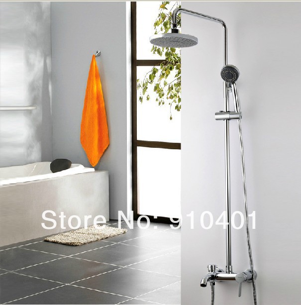 Wholesale And Retail Promotion NEW Wall Mounted 8" Rain Shower Faucet Set Bathroom Tub Faucet With Hand Shower