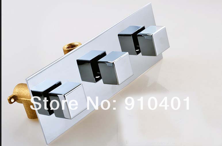 Wholesale And Retail Promotion NEW Wall Mounted Chrome Finish 8" Square Rain Shower Faucet Set With Hand Shower