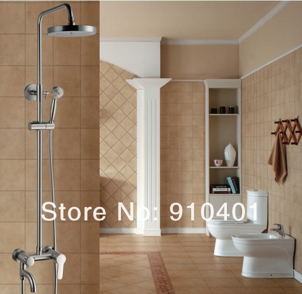Wholesale And Retail Promotion Polished Chrome Bath Rain Shower Faucet Set Bathtub Shower Mixer W/ Hand Shower