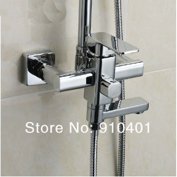 Wholesale And Retail Promotion Polished Rain Shower Faucet Set Single Handle Tub Mixer Tap Shower Column Mixer