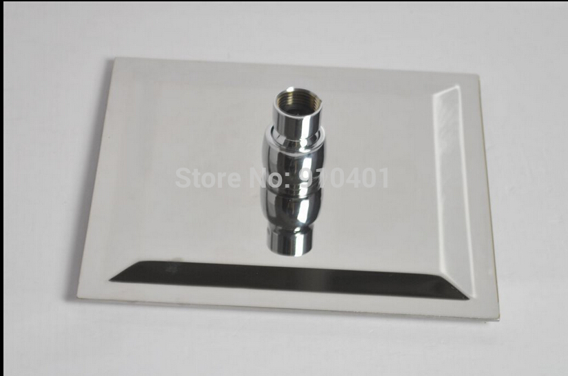 Wholesale And Retail Promotion Thermostatic 16" Square Rain Shower Faucet Set 3 Handles Valve Mixer Tap Chrome