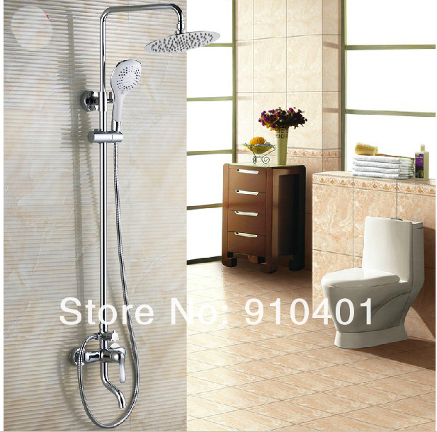 Wholesale And Retail Promotion Wall Mounted 8" Rain Shower Faucet Set Bathroom Shower Tub Faucet Chrome Finish
