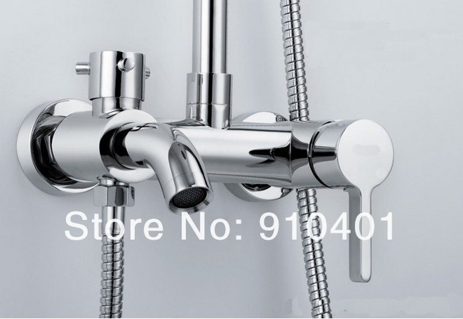 Wholesale And Retail Promotion  Wall Mounted 8" Rain Shower Faucet Set Bathtub Shower Mixer Tap Chrome Finish