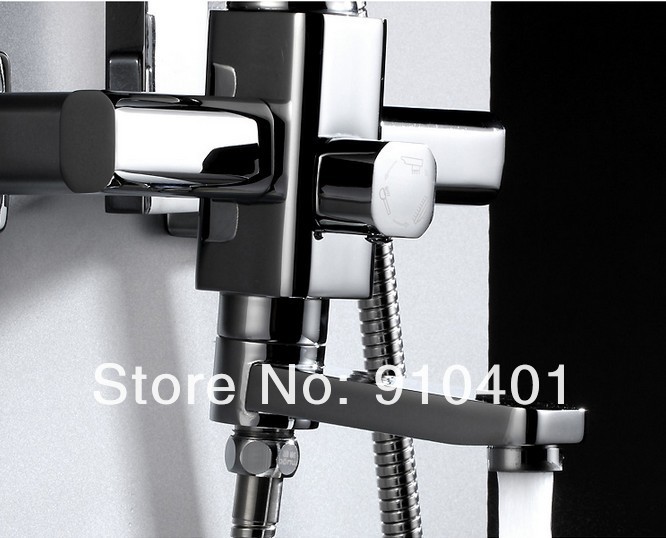 Wholesale And Retail Promotion Wall Mounted 8" Rain Shower Faucet Set Bathtub Shower Mixer Tap Shower Column