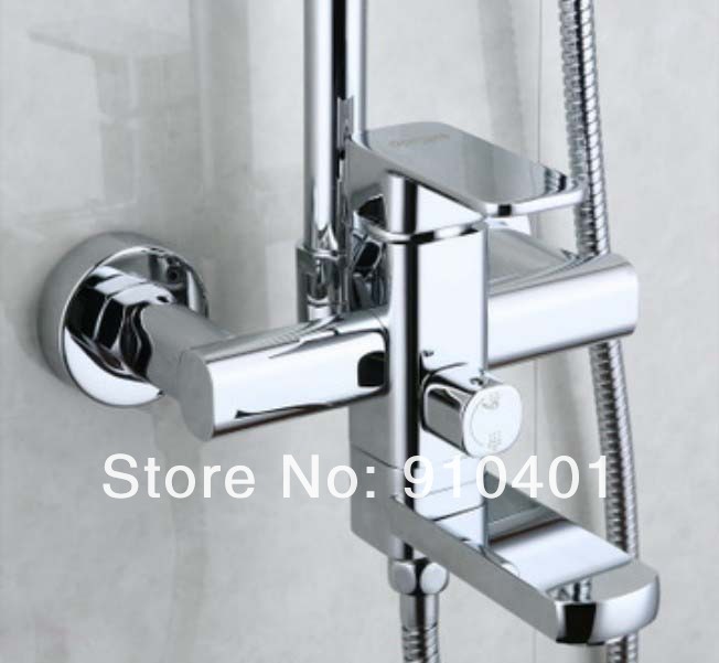Wholesale And Retail Promotion  Wall Mounted 8" Square Rain Shower Faucet Bathtub Mixer Tap Shower Column Chrome