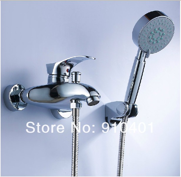Wholesale And Retail Promotion Wall Mounted Chrome Brass Bathroom Shower Faucet Set Bathtub Shower Mixer Tap