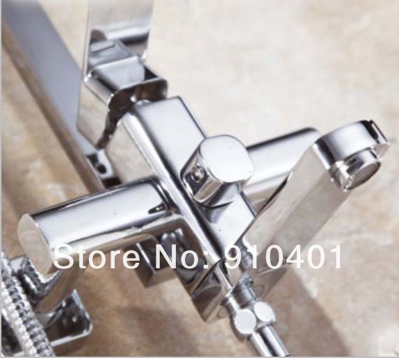Wholesale And Retail Promotion Wall Mounted Chrome Finish 8" Rain Shower Faucet Set Bathtub Mixer Tap Shower