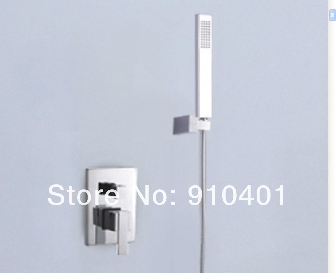 Wholesale And Retail Promotion Wall Mounted Chrome Shower Faucet 8" Square Rain Shower W/ Hand Shower Mixer Tap