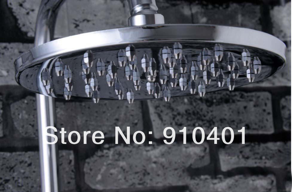 Wholesale And Retail promotionNEW Wall Mounted 8" Round Rain Shower Faucet Bathroom Tub Faucet Shower Column