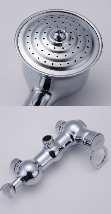 Wholesale /Retail Promotion Polished Chrome Wall Mounted 8"Rain Shower Faucet Set Bamboo Shape Bar Mixer Tap