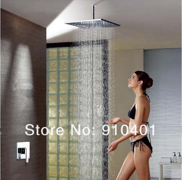 wholesale and retail Promotion Celling Mounted 8" Rain Shower Faucet Set Single Handle Valve Mixer Tap Chrome