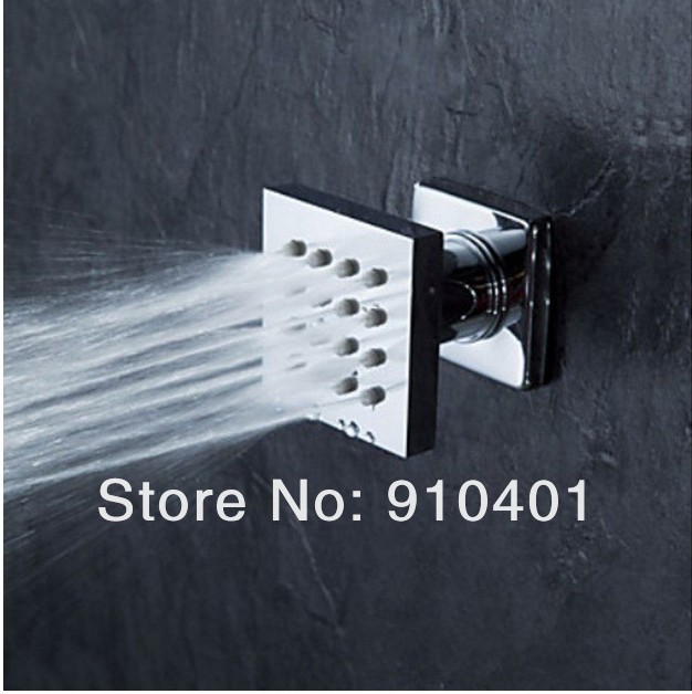 wholesale and retail Promotion Modern 12" Rain Shower Faucet Dual Handles Thermostatic Valve W/ Massage Jets