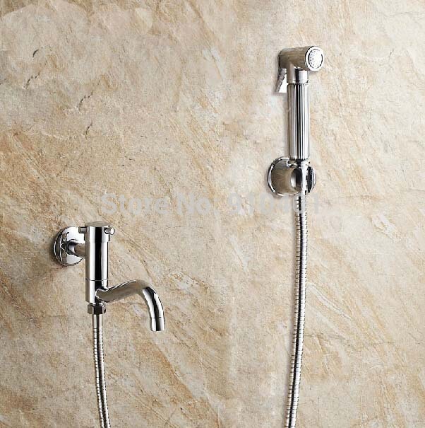 wholesale and retail Promotion NEW Wall Mounted Chrome Brass Bathroom Tub Faucet Swivel Spout With Hand Shower