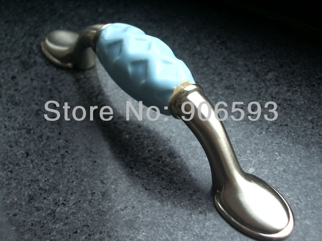 12pcs lot free shipping ocean blue porcelain elegant relievo cabinet handle\porcelain handle\drawer handle\furniture handle