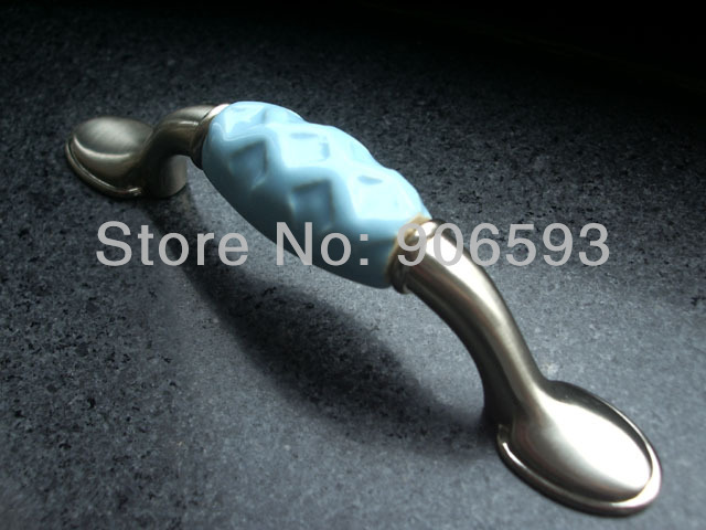 24pcs lot free shipping ocean blue porcelain elegant relievo cabinet handleporcelain handledrawer handlefurniture handle
