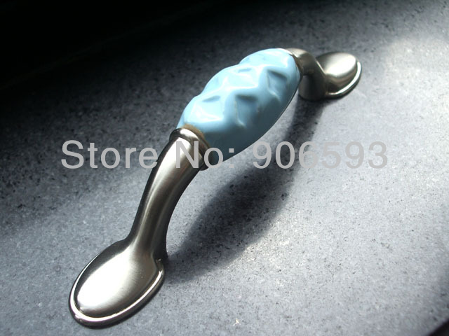 24pcs lot free shipping ocean blue porcelain elegant relievo cabinet handle\porcelain handle\drawer handle\furniture handle