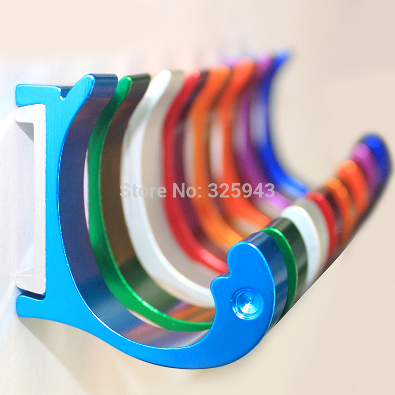 New 1pc Purple Clothing Hooks Space Alumimum Home DIY Towel Hanger Hooks Wall-mounted 10 Kinds Color to Chose