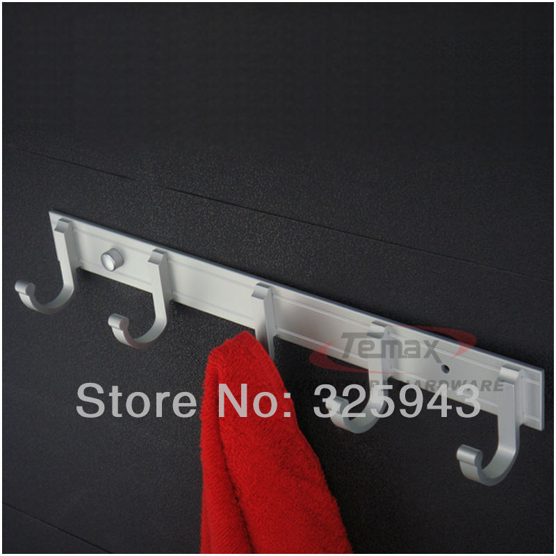 Space Aluminum Hagers For Clothes Cap Coat Rack With 5 Hooks Temax Bedroom Washroom