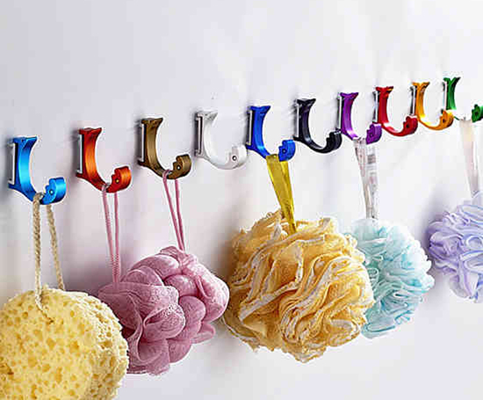 10 PCS aluminum multicolor wall hook /  Wall-Mounted Bathroom Towel hanging Holders Robe Hooks metal coat hook for home decor