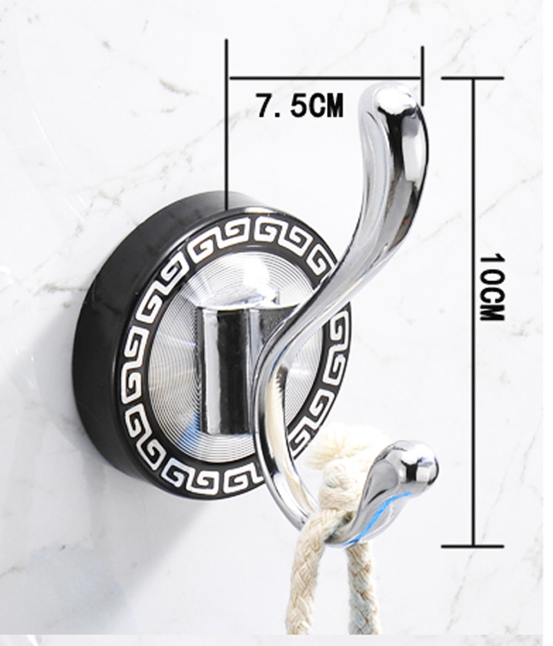 2PCS Modern Chrome Finish Single robe Hook Clothes Hook Bathroom Accessories Wall Mounted solid clothes coat hanging hook