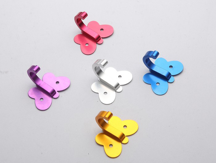 7 Colors Butterfly Styles Clothes Hook Space Aluminum Bath Towel Hook single hook clothes hanging hook