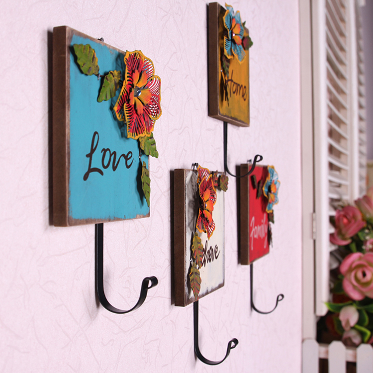 American fashion retro vintage rustic finishing iron clothes decoration metal hook wall clothes hanging coat hooks