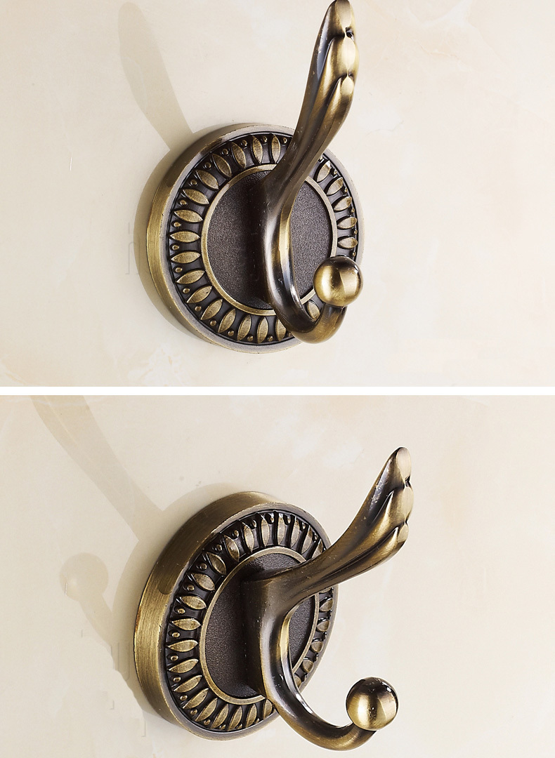 Fashion bronze color vintage clothes hook antique decorative wall Mounted coat bag hanging hooks fashion bathroom accessories