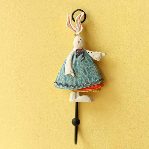Fashion resin iron robe hook rural style wall door coat hooks home decoration clothes coat bag hat key hanging hook