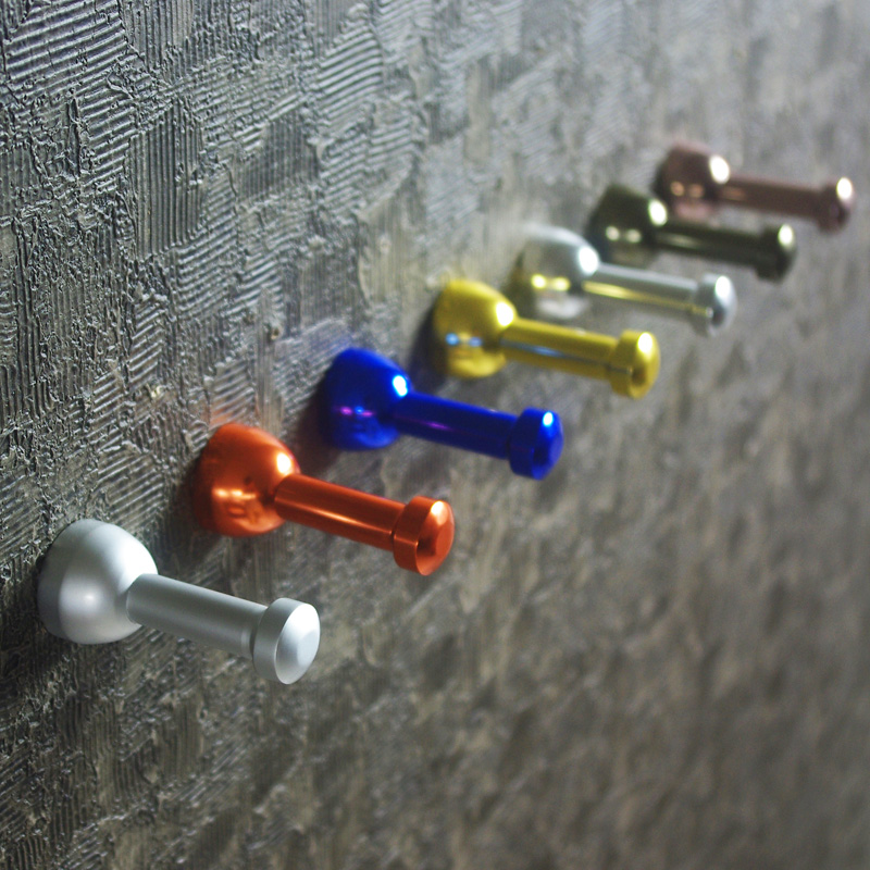 Multicolour Space aluminum clothes hanging hooks 7 colors robe hooks Modern Wall Coat hanger Hooks for Bathroom kitchen