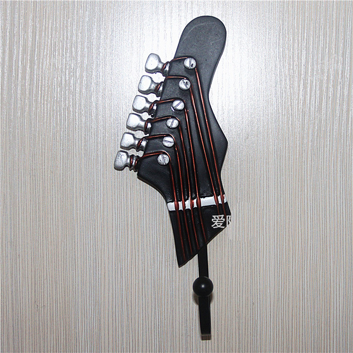 Resin & Iron Creative Guitar decorative coat hooks Decorative hooks Robe Hooks home decor 3PCS/lot