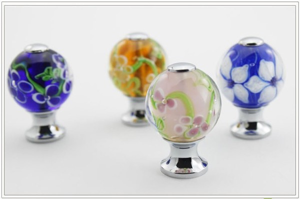 Delicate Modern Furniture Handle Peronality Creative High Grade Closet  Knobs Coloured glaze& Brass Drawer pull