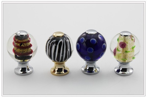 European&Chinese style Furniture Handle Peronality Creative High Grade Closet  Knobs Coloured glaze& Brass Pedestal Drawer pull