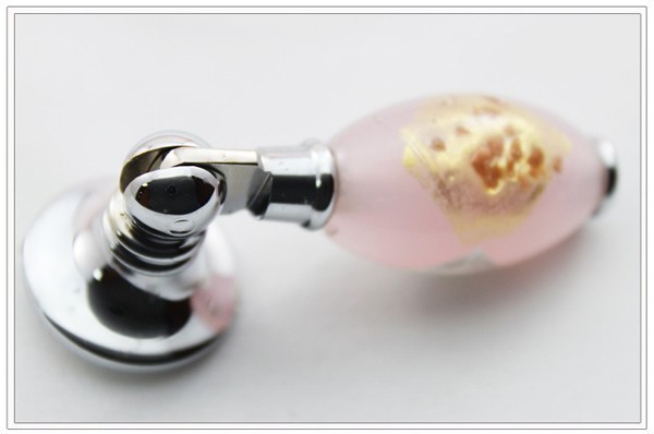 G0180 Pink Modern  Coloured glaze& Brass Furniture Handle Creative High Grade Closet  Knobs Personality hammer pull for Drawer