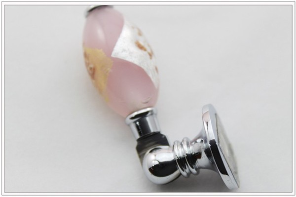 G0180 Pink Modern  Coloured glaze& Brass Furniture Handle Creative High Grade Closet  Knobs Personality hammer pull for Drawer