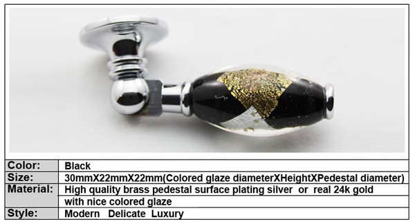 Modern Coloured glaze& Brass Pedestal Furniture Handle Black High Grade Closet  Knobs Personality hammer pull for Drawer