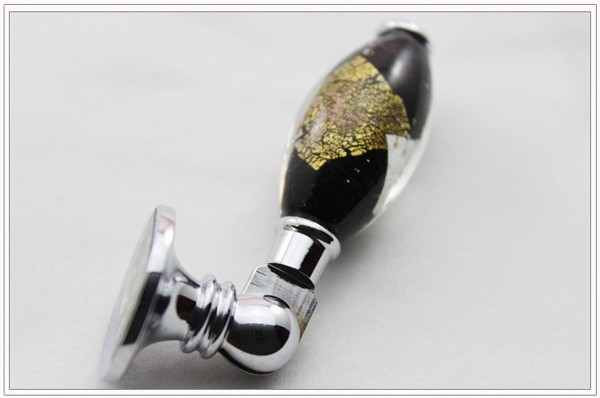 Modern Coloured glaze& Brass Pedestal Furniture Handle Black High Grade Closet  Knobs Personality hammer pull for Drawer